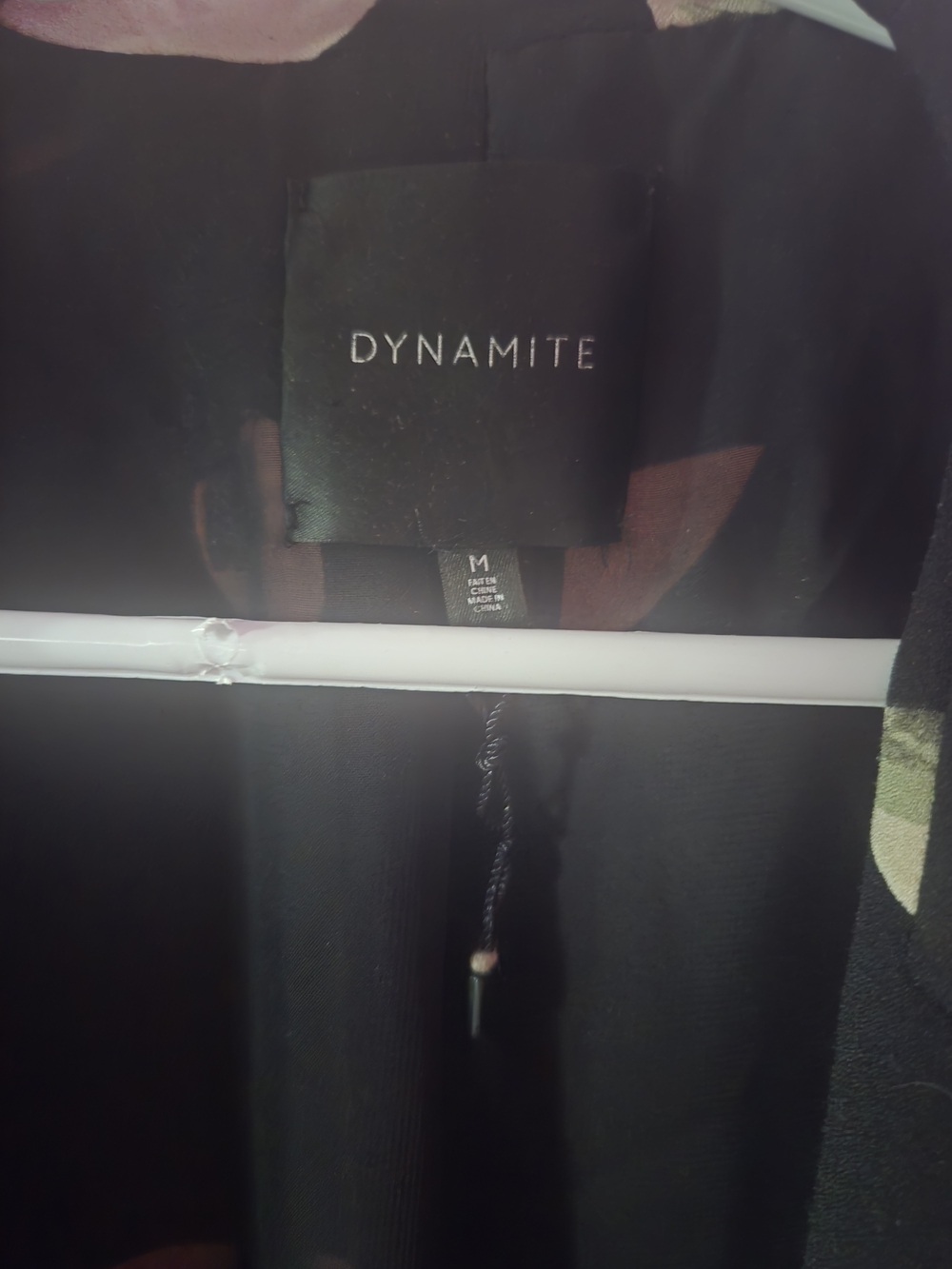 Dynamite Black Blazer with Cream Floral Print - Picture 2 of 3